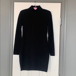 Black,long sleeve, high neck mini dress